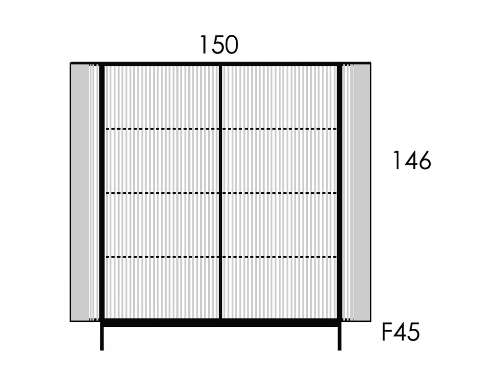 Mobel 6000: aparadores altos de diseño Dana, exterior de nogal alistonado disponible en varias medidas