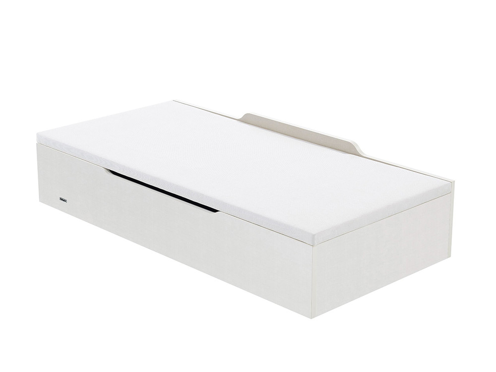 Canapés de madera Flex: modelo de apertura lateral color blanco y tapa blanca en Mobel 6000