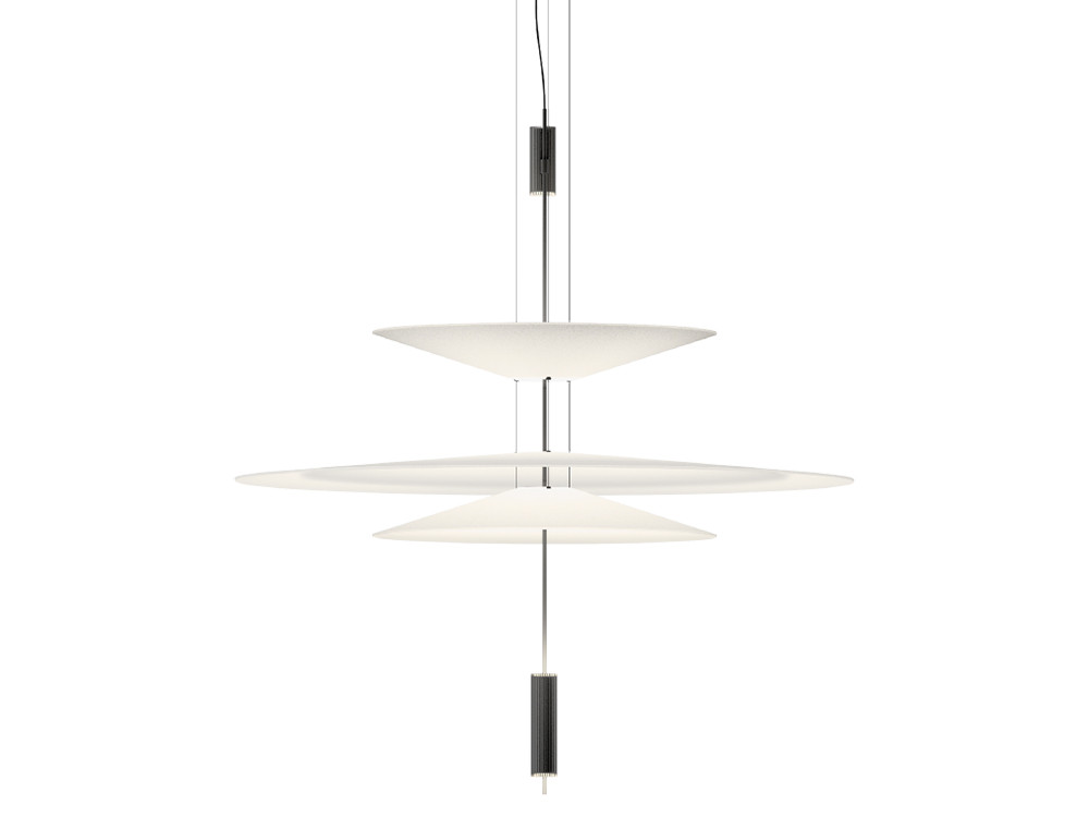 Lámpara de diseño Flamingo 1530 de Vibia: doble foco y difusor PMMA de Ø90cm en Mobel 6000