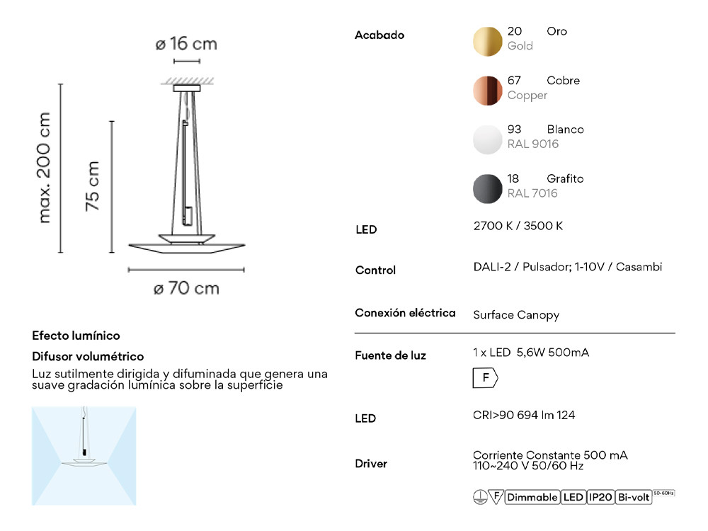 Lámpara de diseño Flamingo 1540 de Vibia: consumo eficiente LED y valor duradero de venta en Mobel 6000