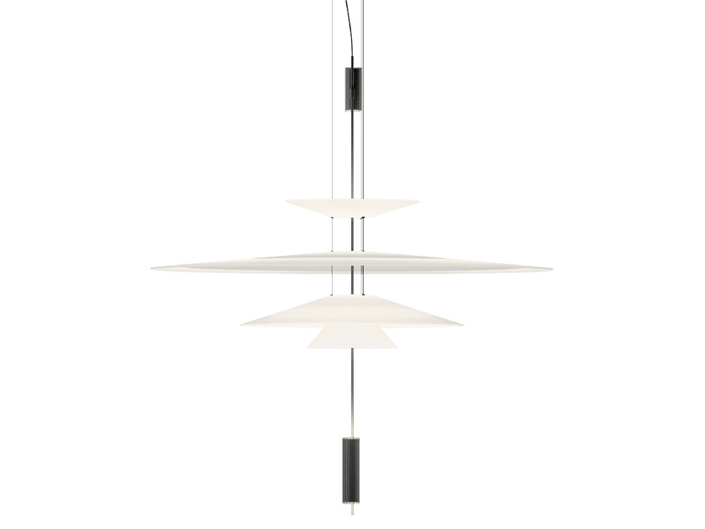 Diseño de iluminación para interiores Vibia: Flamingo 1550 de 3 luces LED, elegancia de Barcelona en Mobel 6000