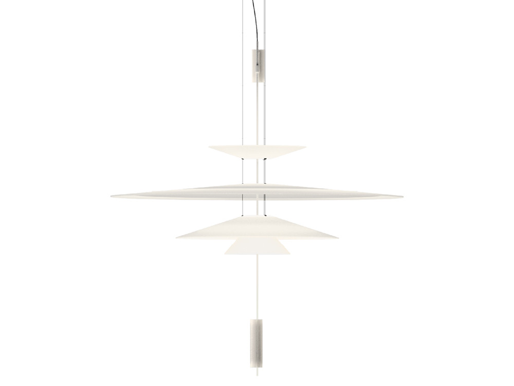 Lámpara salón techo Flamingo 1550 de Vibia: diseño de Antoni Arola con 3 luces LED en Mobel 6000