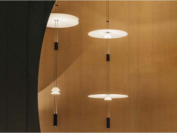 Lámpara salón techo Flamingo mini 1590 de Vibia: 3 opciones de configuración por Antoni Arola en Mobel 6000
