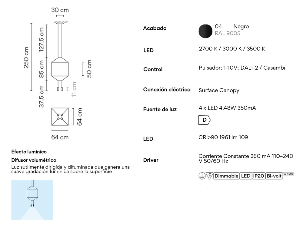 Wireflow de Vibia: sofisticada lámpara de diseño minimalista con 4 luces led disponible en Mobel 6000