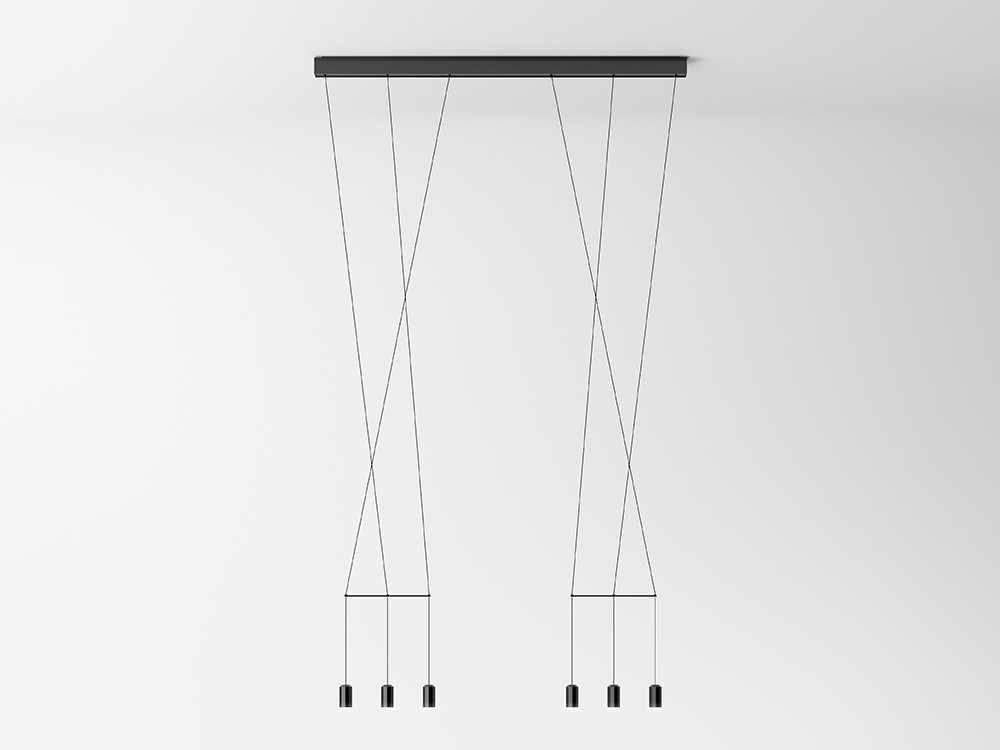 Mobel 6000: lámpara de diseño Vibia Wireflow 0338, materialidad consciente y 6 focos LED de Arik Levy