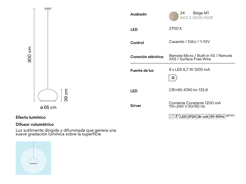 Lámpara salón techo Vibia Knit: diseño intemporal en varias medidas para el hogar en Mobel 6000