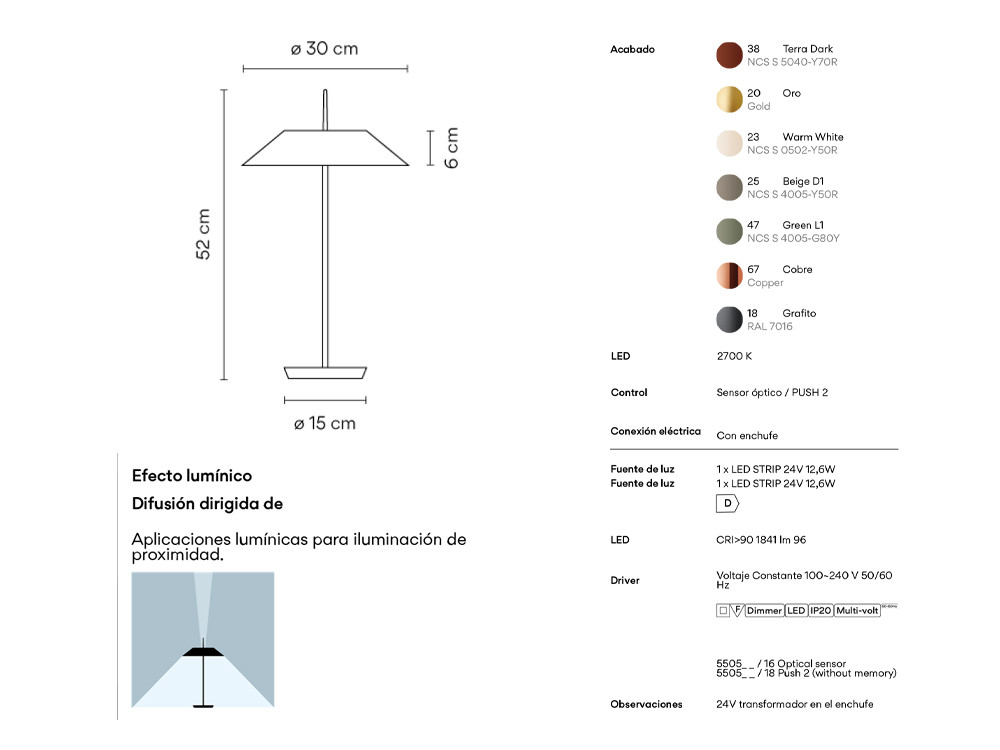 Lámpara de sobremesa Mayfair de Vibia: estilo intemporal de Diego Fortunato de venta en Mobel 6000