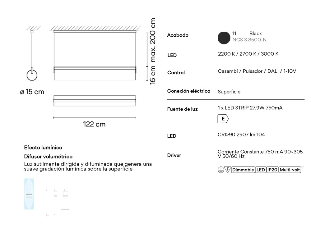 Mobel 6000: lámparas de techo salón Vibia, modelo Kontorno con consumo eficiente LED y marco curvado