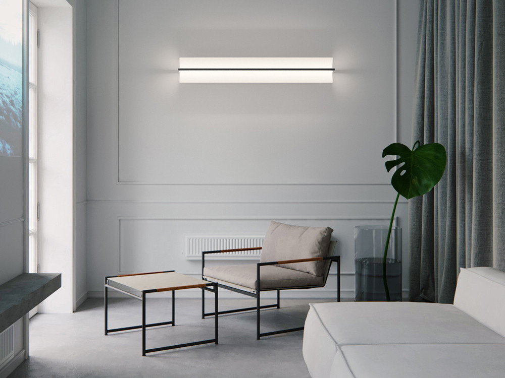 Aplique de pared Vibia Kontorno Frame: placa metálica curvada de Sebastian Herkner en Mobel 6000