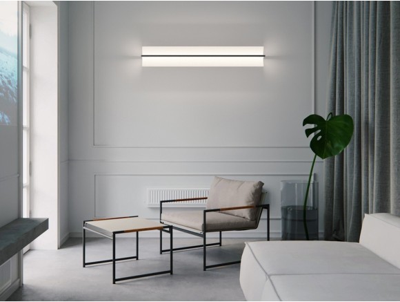 Aplique de pared Vibia Kontorno Frame: placa metálica curvada de Sebastian Herkner en Mobel 6000