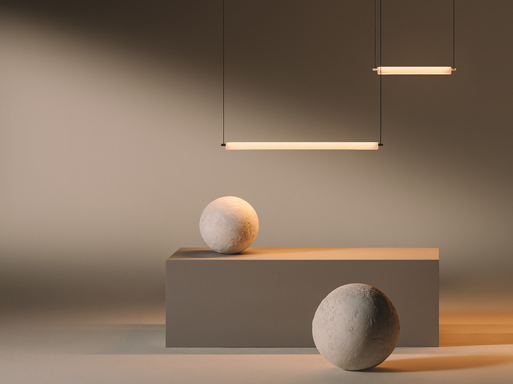 Mobel 6000: lámparas modernas para salón Vibia Asia, elegancia sensual y luz suave