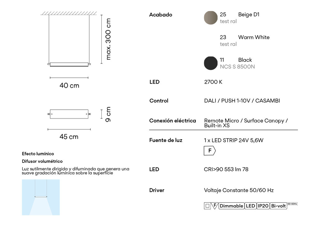 Mobel 6000: lámparas de diseño Vibia, modelo Asia con cuarzo ultratransparente