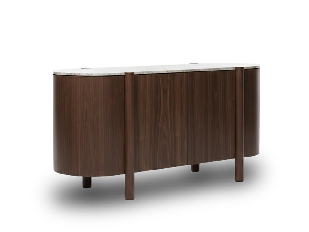 Mobel 6000: aparador nogal Lily de Unika muebles, sofisticación con acabado travertino para un estilo premium