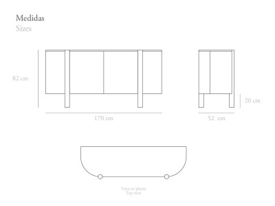 Mobel 6000: exclusivo aparador bajo Lily por Unika living, materialidad de lujo con chapa natural y efecto piedra
