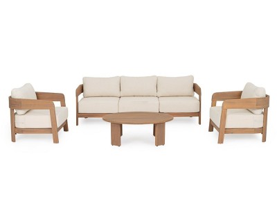 Mesa de centro diseño Pablo de Bizzotto: materialidad sostenible de acacia para salones de diseño en Mobel 6000
