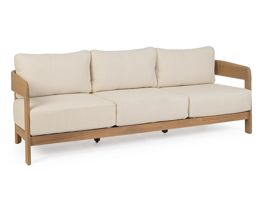 Sofa exterior Pablo de Bizzotto: diseño en madera de acacia FSC con cojines repelentes al agua en Mobel 6000