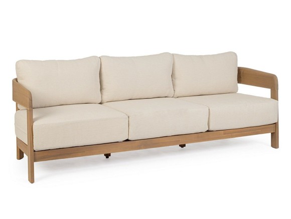 Sofa exterior Pablo de Bizzotto: diseño en madera de acacia FSC con cojines repelentes al agua en Mobel 6000