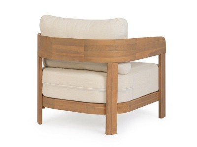 Sillon madera exterior Pablo por Bizzotto: materialidad de acacia y cojines en tejido Olefin en Mobel 6000