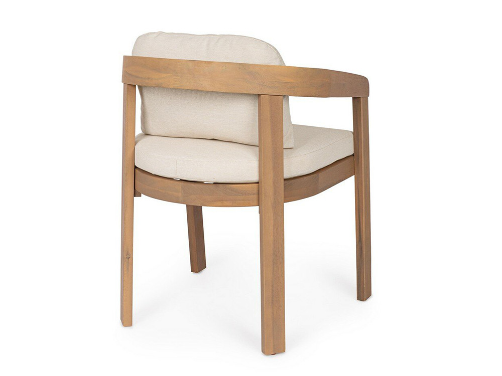 Mobel 6000: elegante silla comedor Pablo de Bizzotto, calidez de la madera natural y confort con tejido de olefina