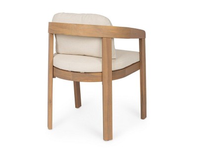 Mobel 6000: elegante silla comedor Pablo de Bizzotto, calidez de la madera natural y confort con tejido de olefina
