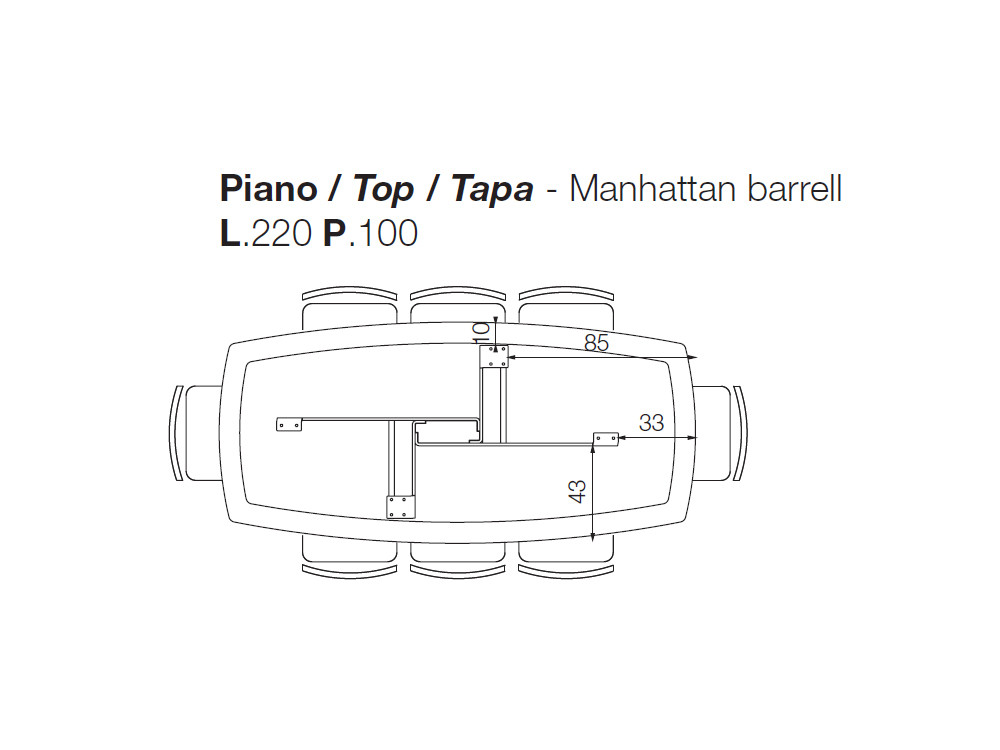 Comedores modernos Devina Nais: mesa Manhattan Barrell Ceramics con sobre de madera de Tilo teñida en Mobel 6000