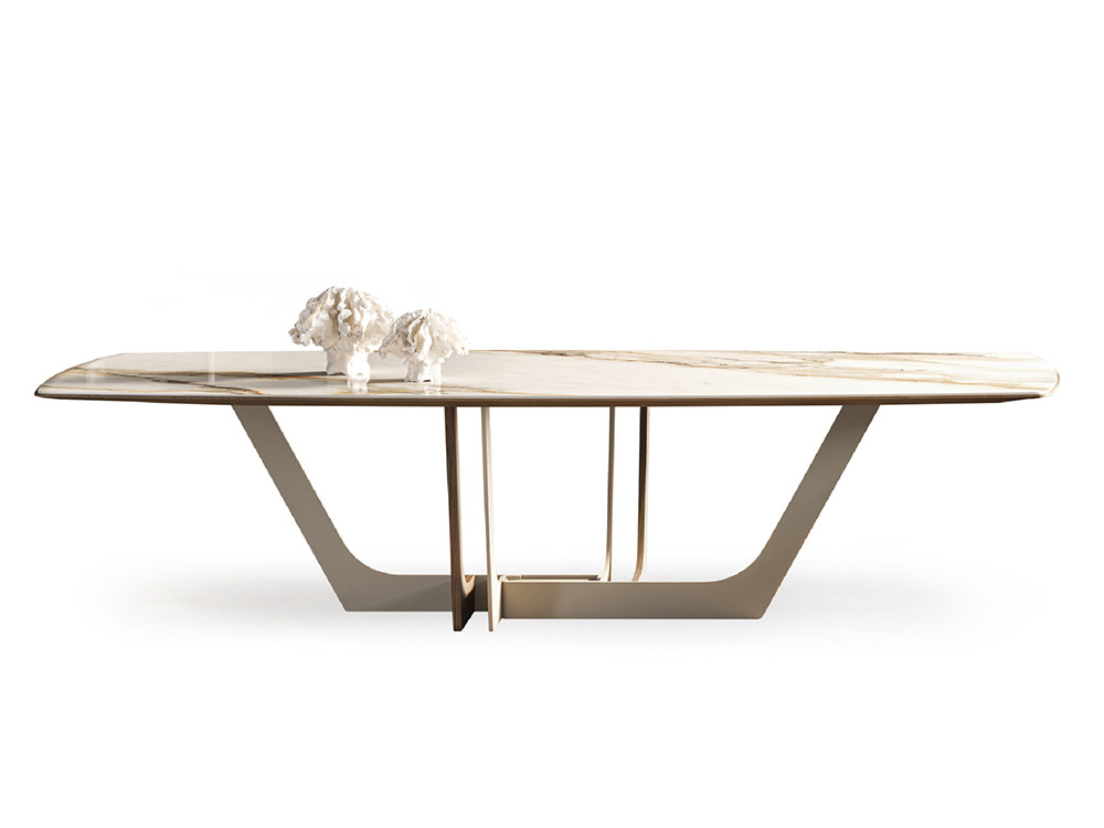 Devina Nais: mesa de comedor Manhattan Barrell Ceramics Wave, el lujo de la madera maciza y el cerámico en Mobel 6000