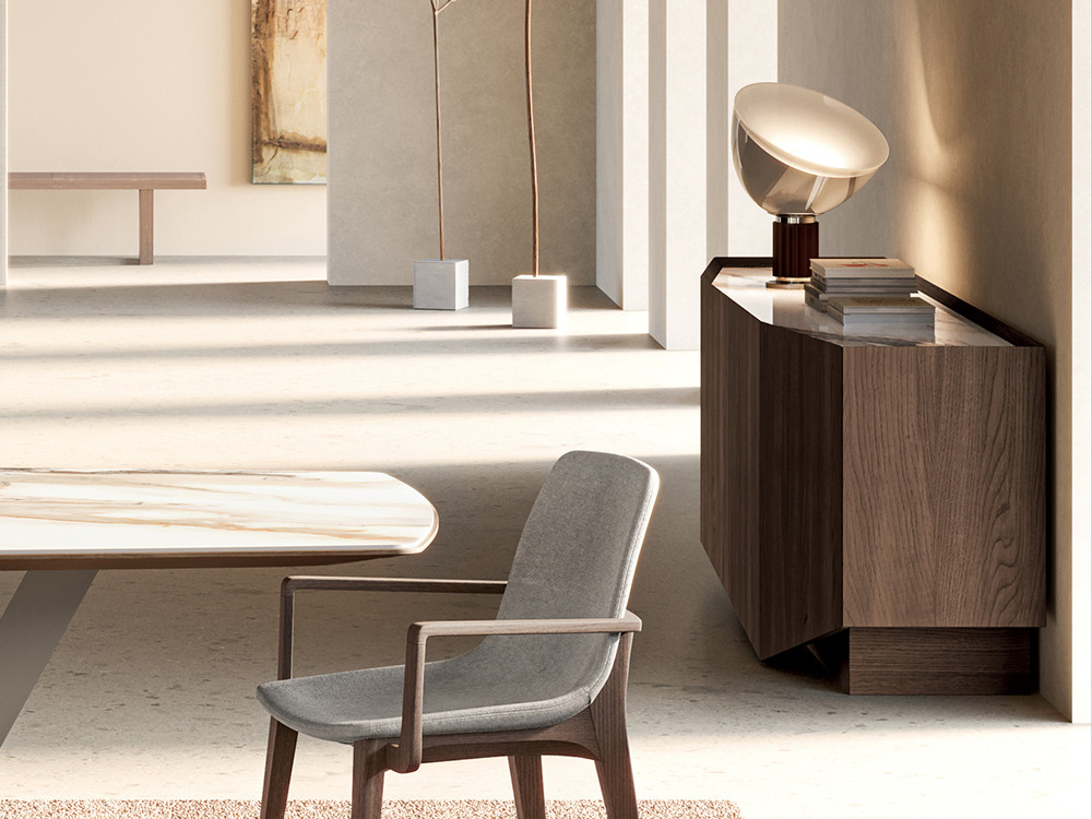 Mobel 6000: exclusivo aparador Cleo para salones de diseño, elegancia italiana de Devina Nais en madera y porcelánico