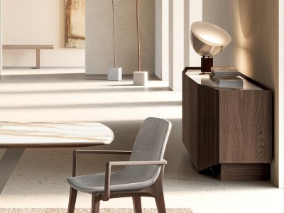 Mobel 6000: exclusivo aparador Cleo para salones de diseño, elegancia italiana de Devina Nais en madera y porcelánico