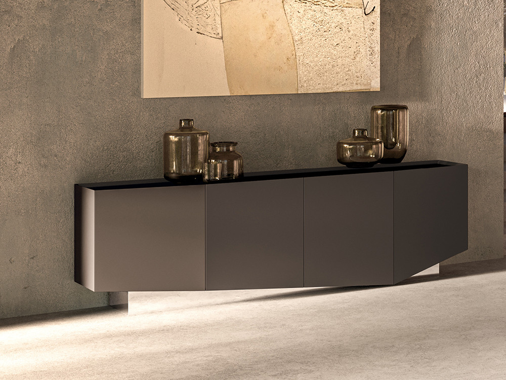 Aparador salón Cleo Lux de Devina Nais: sofisticación lacada en brillo o mate con la calidad del Made in Italy en Mobel 6000