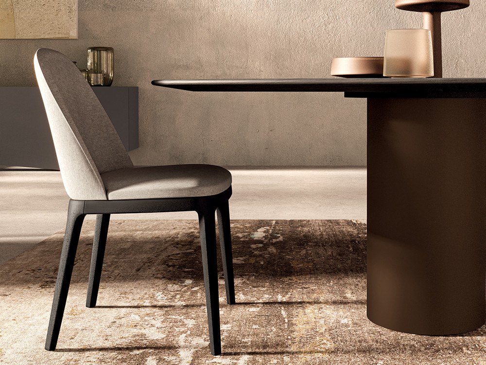 Mesa de diseño ovalada Caleido Pillar por Devina Nais: autenticidad del roble macizo y hierro en Mobel 6000