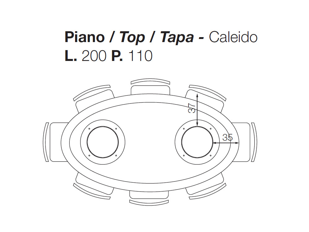Mobel 6000: exclusiva mesa comedor roble Caleido, personalización en varias medidas y acabados Devina Nais