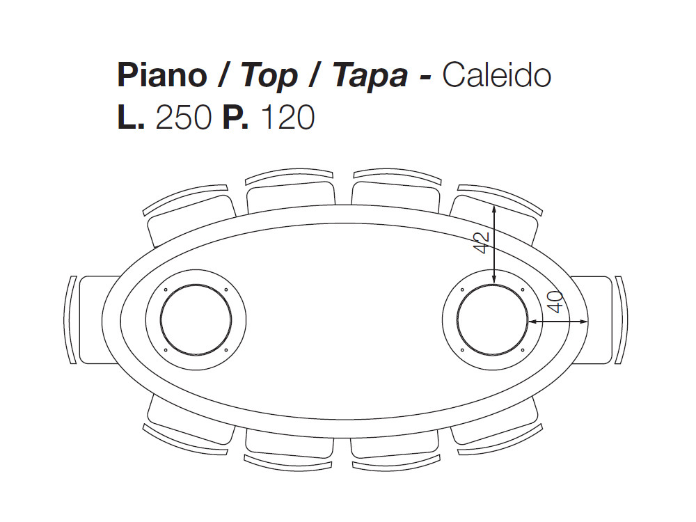 Mesa de comedor ovalada Caleido Pillar de Devina Nais: maestría artesanal italiana disponible en Mobel 6000