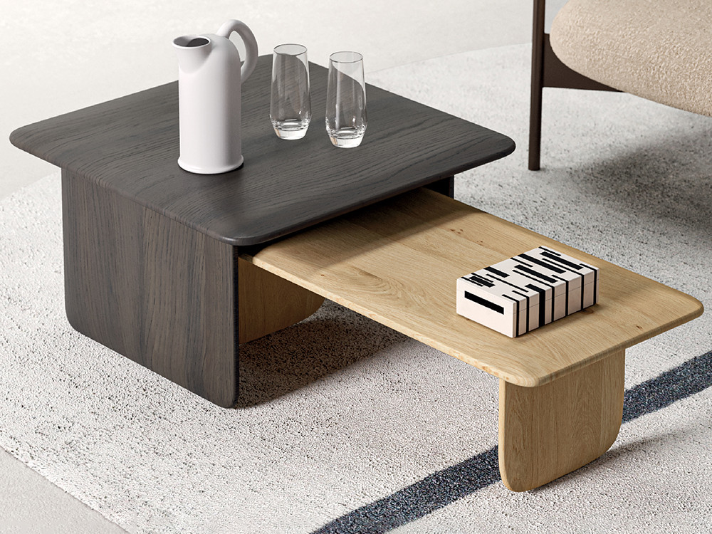 Mesa de centro Soap de Devina Nais: diseño en madera de roble con bordes redondeados en Mobel 6000