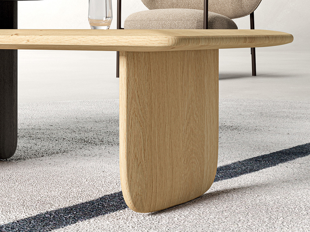 Mobel 6000: mesas de centro modernas Soap por Devina Nais, elegancia en roble con suaves bordes redondeados