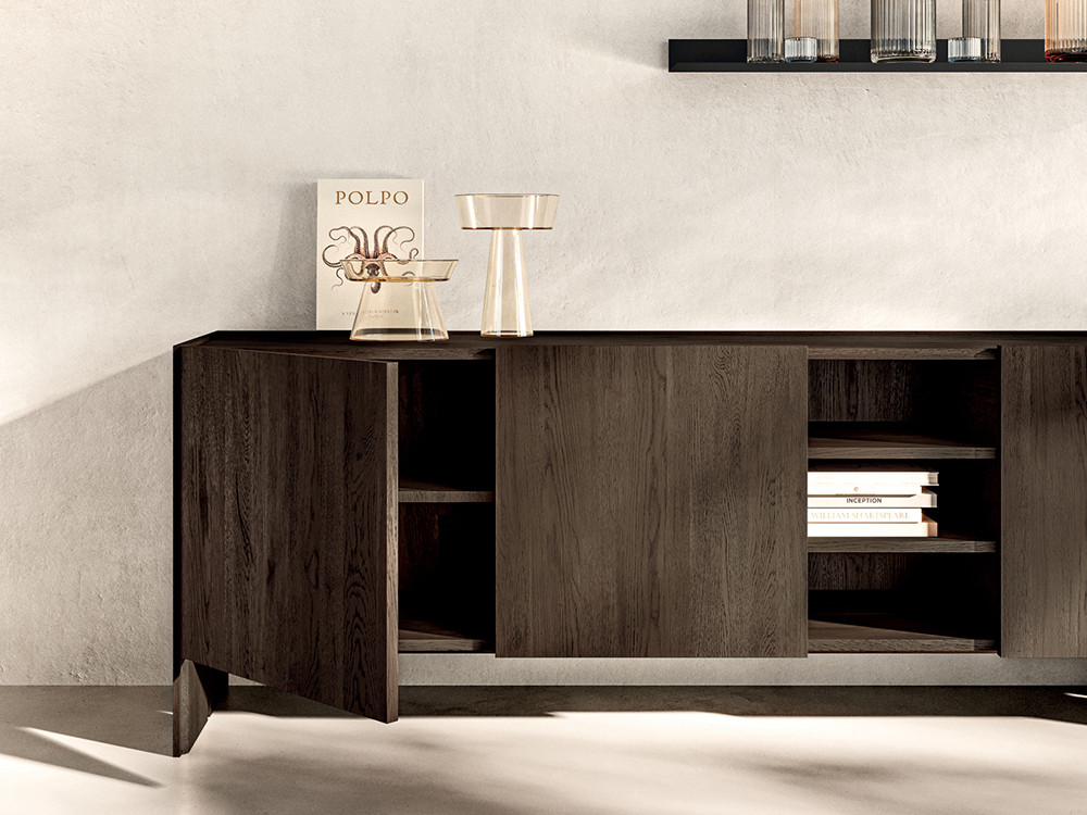 Aparador de diseño Arbor de Devina Nais: elegancia italiana en roble matérico para salones modernos en Mobel 6000