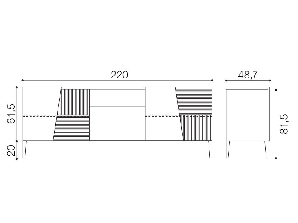 Mobel 6000: exclusivo aparador de roble Zero.16, estética alistonada irregular y base de hierro disponible en varias medidas