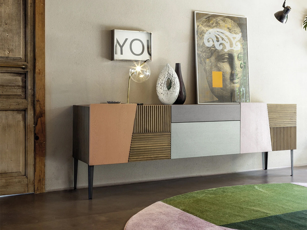 Mueble TV de fabricación artesanal en Italia Zero.16 de Devina Nais personalizable en acabados