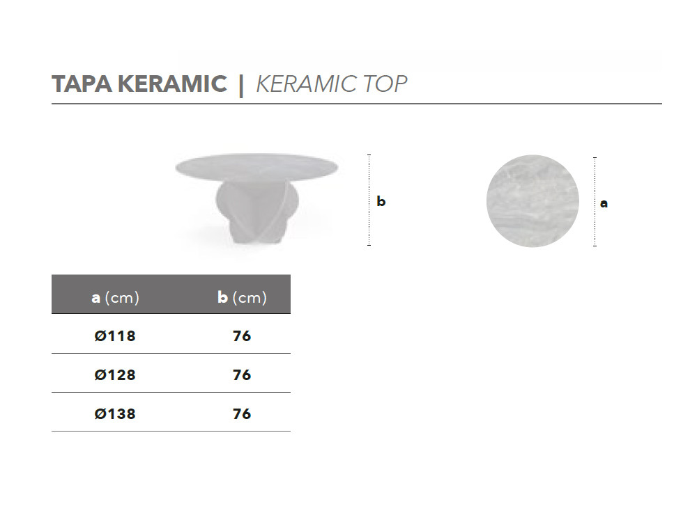 Mesa redonda moderna Desert Rose Keramik: elegancia y vanguardia con acabado cerámico para comedores de diseño en Mobel 6000