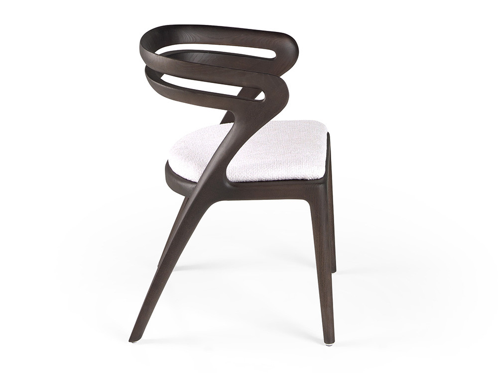 Mobel 6000: silla comedor tapizada Olden, estructura de madera natural con tejidos configurables