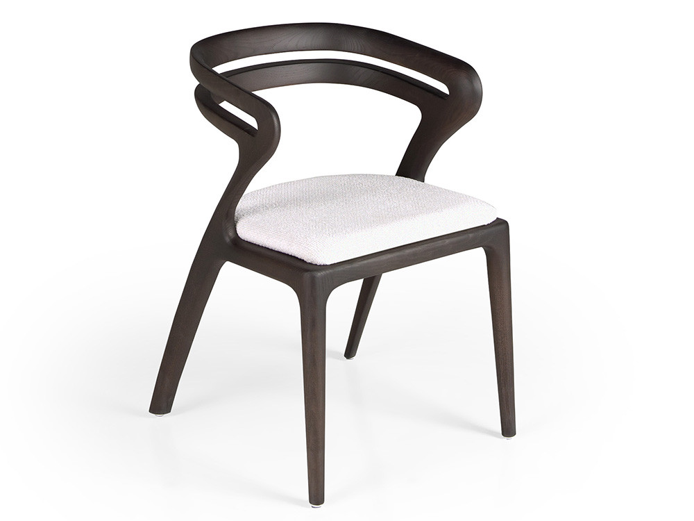 Sillas de madera modernas Olden: elegancia en madera y asiento de tela a medida en Mobel 6000