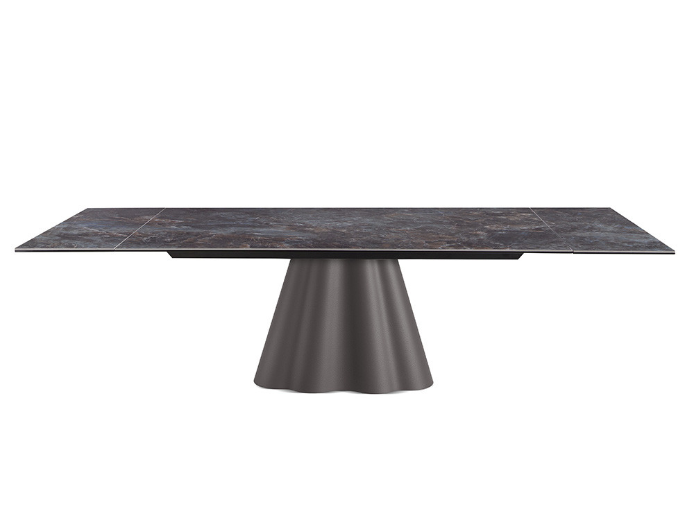 Comedores modernos Mobel 6000: mesa Flam Keramik disponible en varias medidas con silueta barril y extensiones