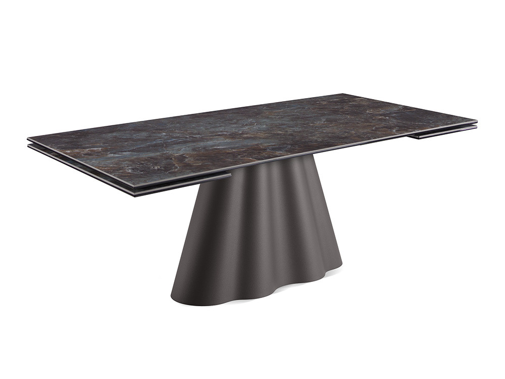 Mesa porcelánico extensible Flam Keramik por Mobel 6000: estética de vanguardia en formato rectangular o barril