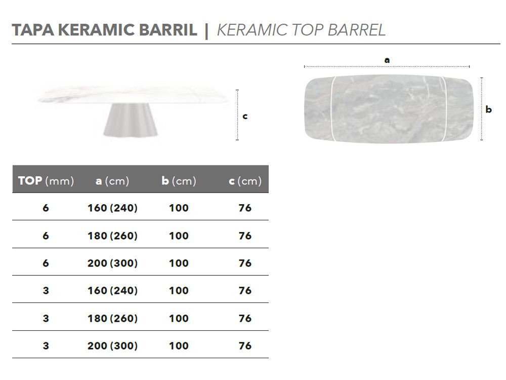 Mesa de comedor rectangular extensible Flam Keramik: base escultórica de metal y sobre cerámico en Mobel 6000