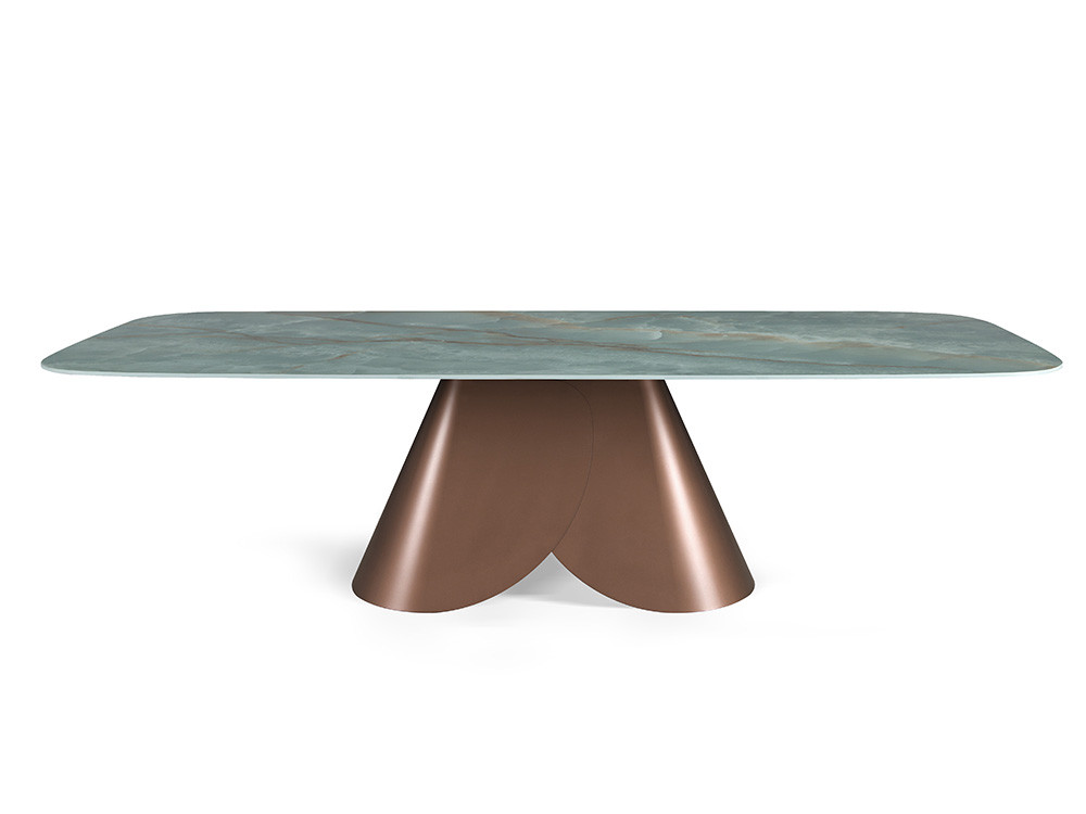 Comedores modernos con la mesa Lihue Fix Keramic: sobre con silueta barril o rectangular en Mobel 6000