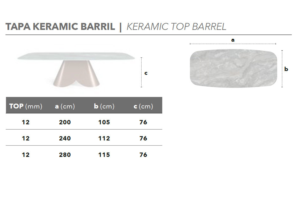 Mesa porcelánico Lihue de Nacher: elegancia en 12mm de espesor y metal lacado para salones de diseño en Madrid