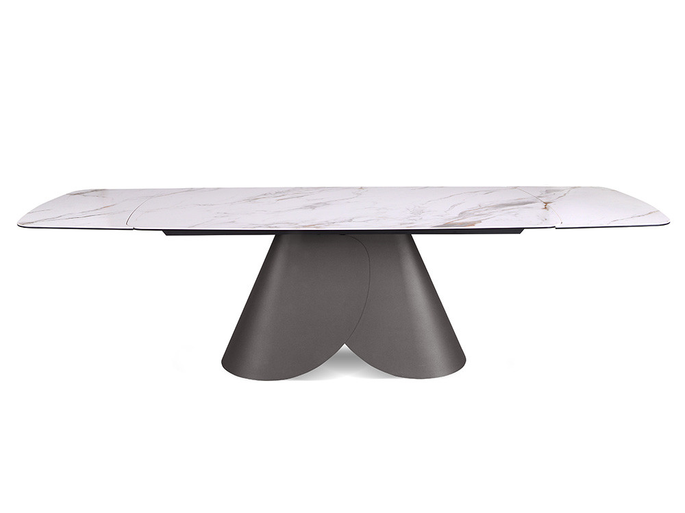 Mobel 6000: mesa comedor porcelánico Lihue Barrel, diseño de fabricación española con silueta barril