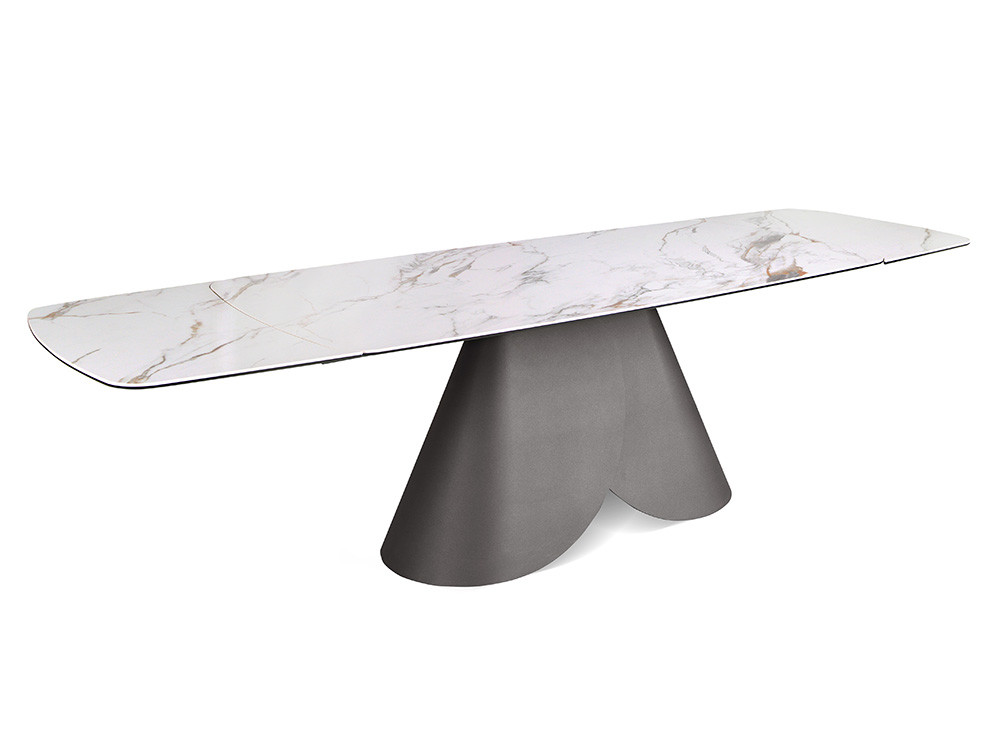 Mesa porcelánico extensible Lihue Barrel de Nacher: sofisticación de fabricación española para salones de lujo en Mobel 6000