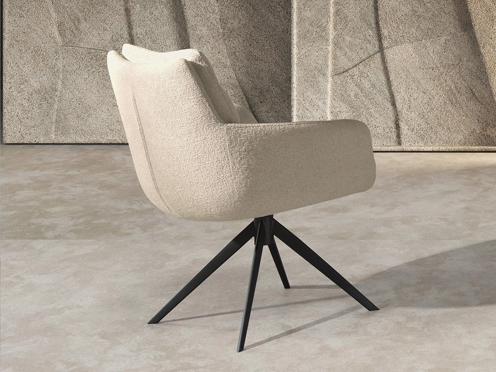 Mobel 6000: versátil silla giratoria Fiona Return de Nacher, excelencia en metal lacado y tapicería premium