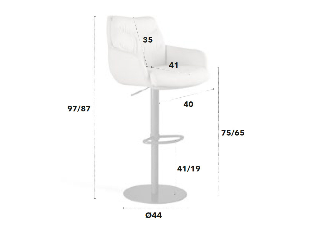 Mobel 6000: taburete giratorio Fiona por Mobles Nacher, personalización en tapicería de fabricación nacional