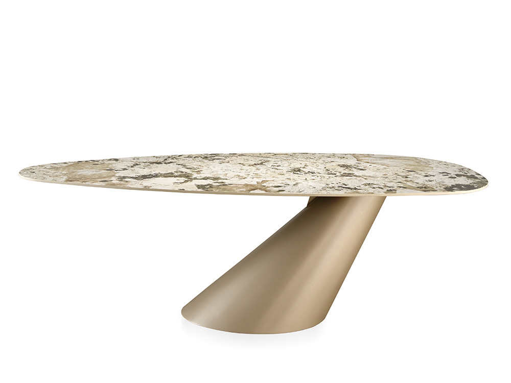 Comedores modernos con la mesa Maui Keramic: innovadora silueta uña y acabado porcelánico premium para Mobel 6000